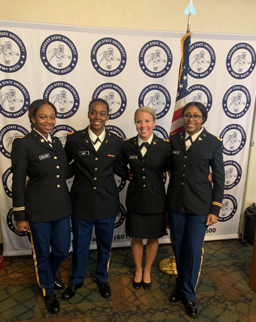 Lt. Col. Steven Robinson, professor of Military Science at JSU, and Master Sgt. Michael Dewsbury helped inspire a new generation of leaders. Robinson told cadets that they’ve developed “all the tools to make you successful in the U.S. Army.”