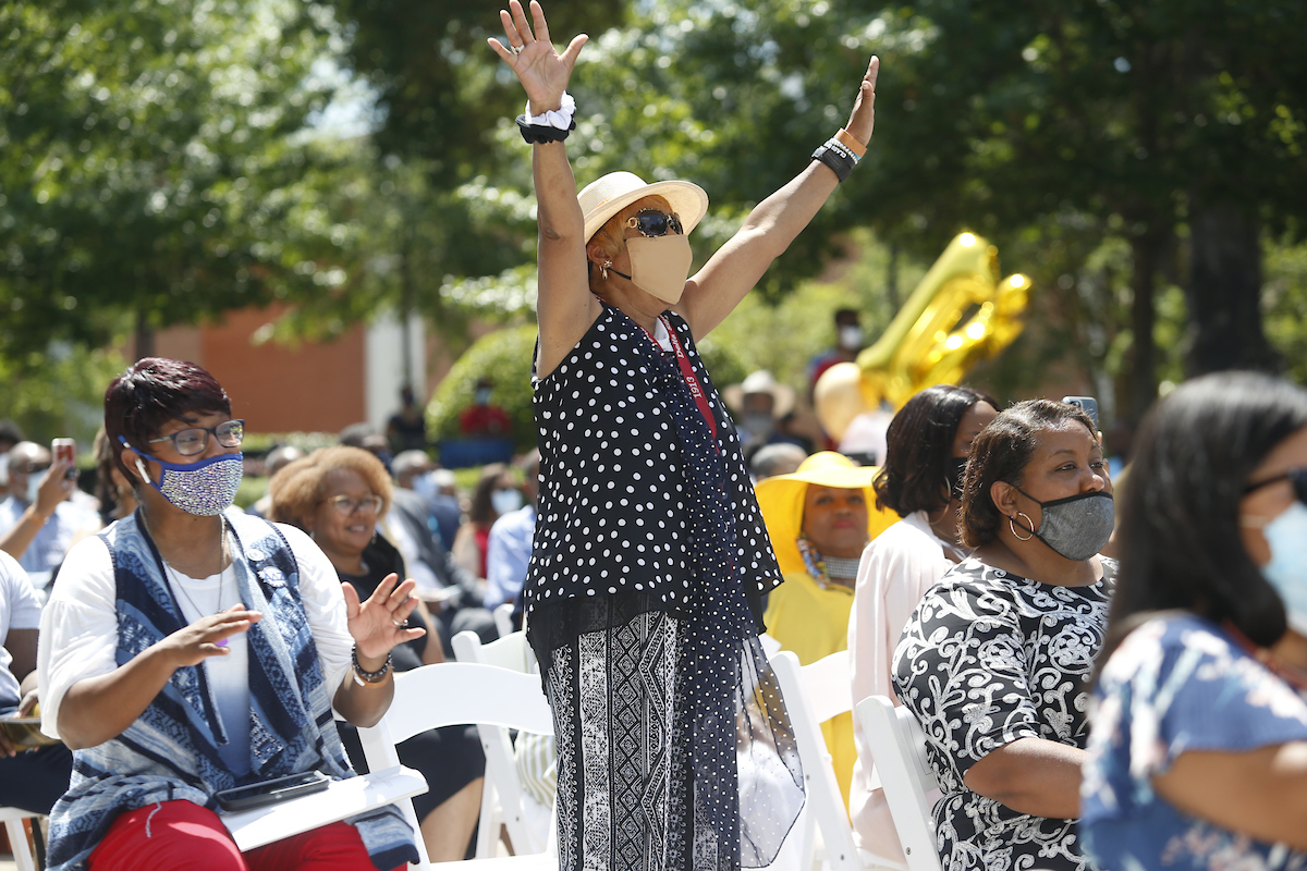 Jubilant guests celebrated their family members. (Photo by Aron Smith/JSU)