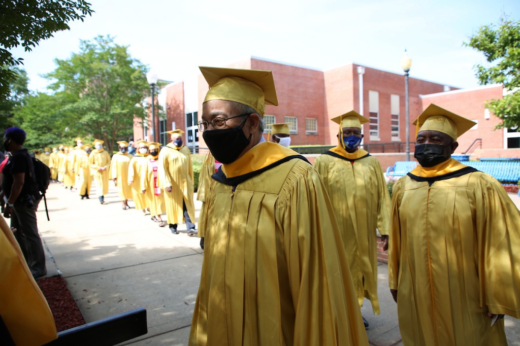 After the ceremony, James "Lap" Baker said, "I can forgive, but I can't forget." (Photo by William H. Kelly III/JSU)