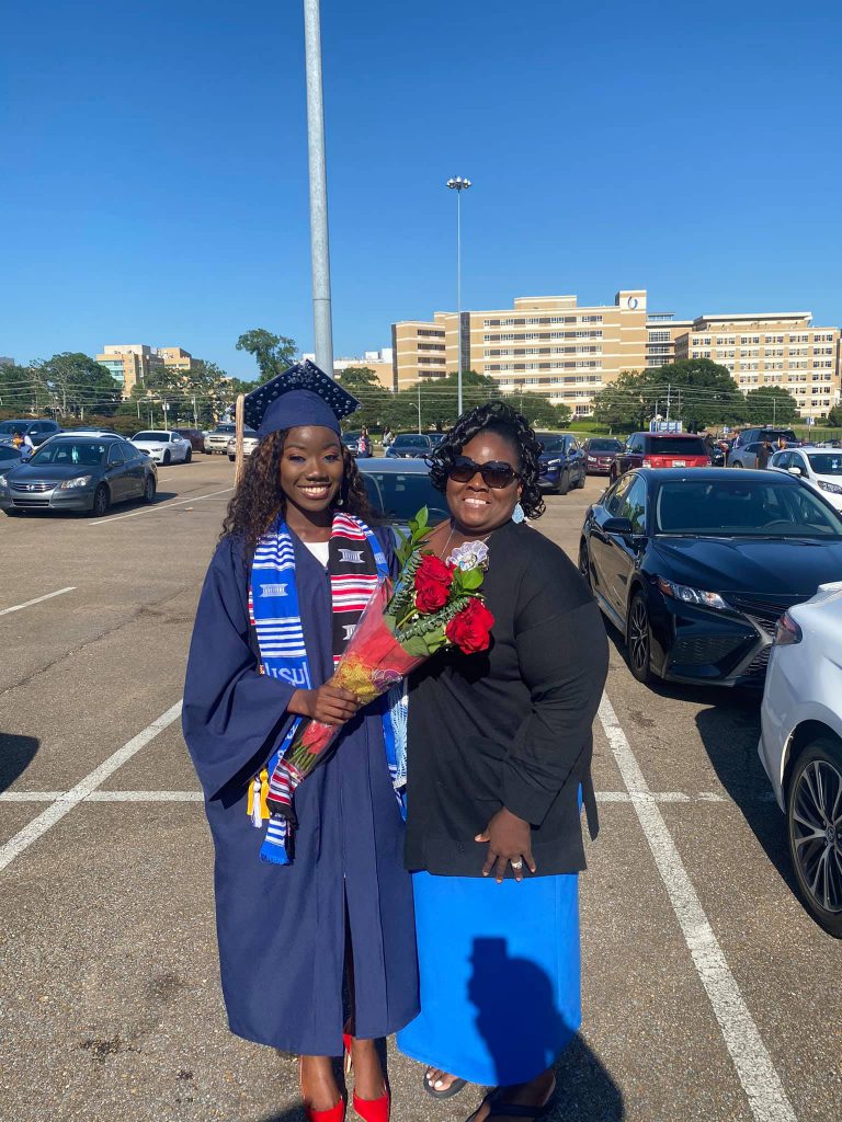Naysa Lynch, Miss Jackson State University 2019, poses with her mother, Monique Lynch Richards who traveled from the U.S. Virgin Islands to see her daughter graduate. (Photo special to JSU)