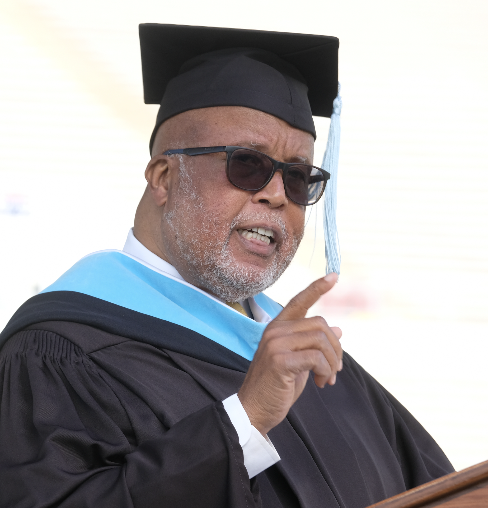 Congressman Bennie Thompson encourages graduates to use their postsecondary education as a tool to change society. (Photo by William H. Kelly III)