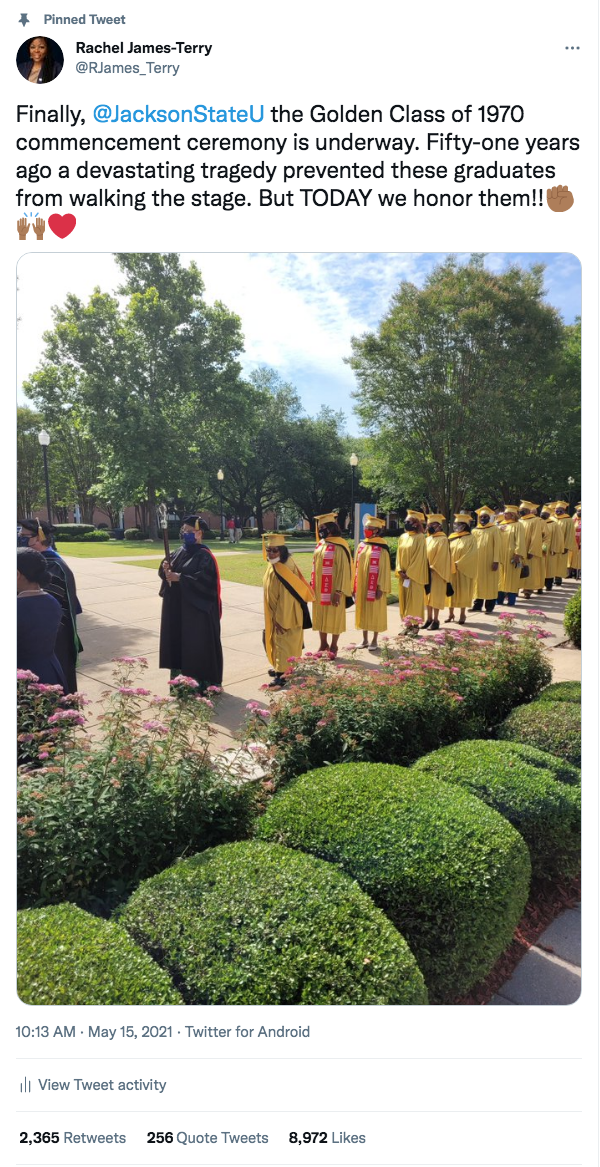 The original tweet that fueled inquiries about the Golden Class of 1970 and what happened on May 15, 51 years ago.