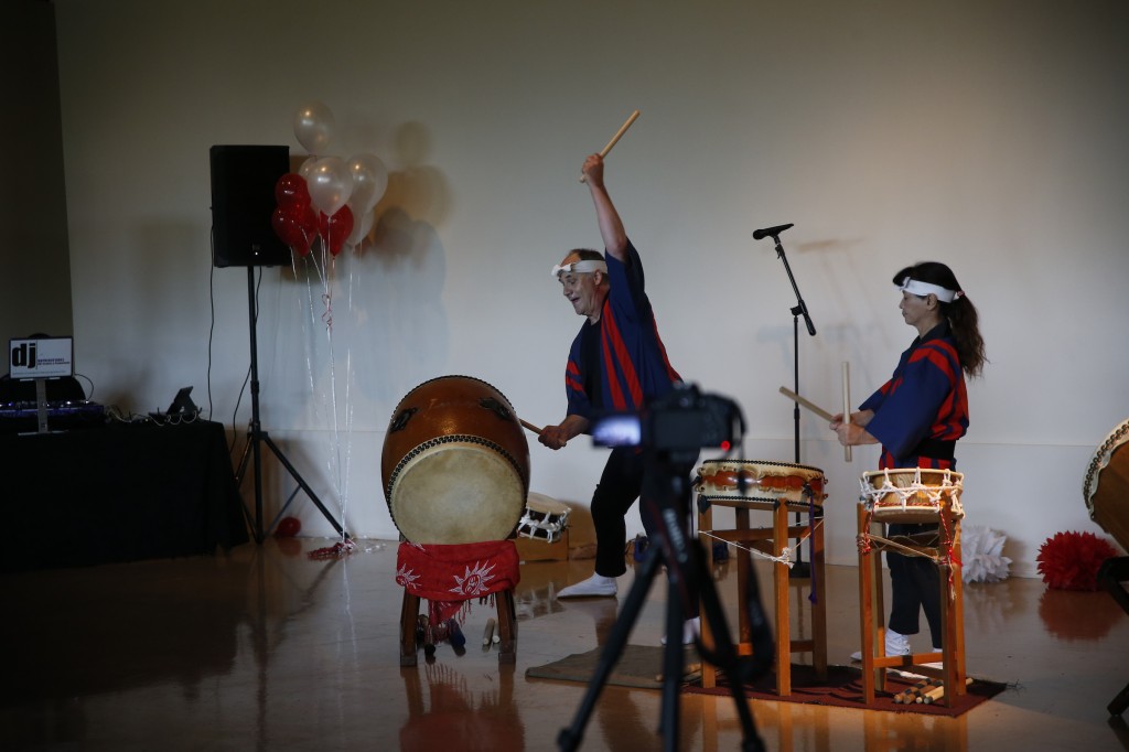 Taiko performers show off their skills for the festival audience. (Photo by Aron Smith)