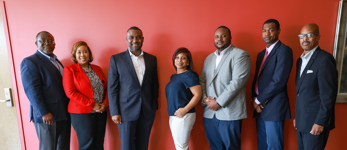 Jackson State University President Thomas K. Hudson met with representatives from Honeywell to discuss the “academic prowess” of HBCUs, particularly JSU. The visit aims to culminate into a long-term partnership. (Photo by Charles A. Smith/JSU)