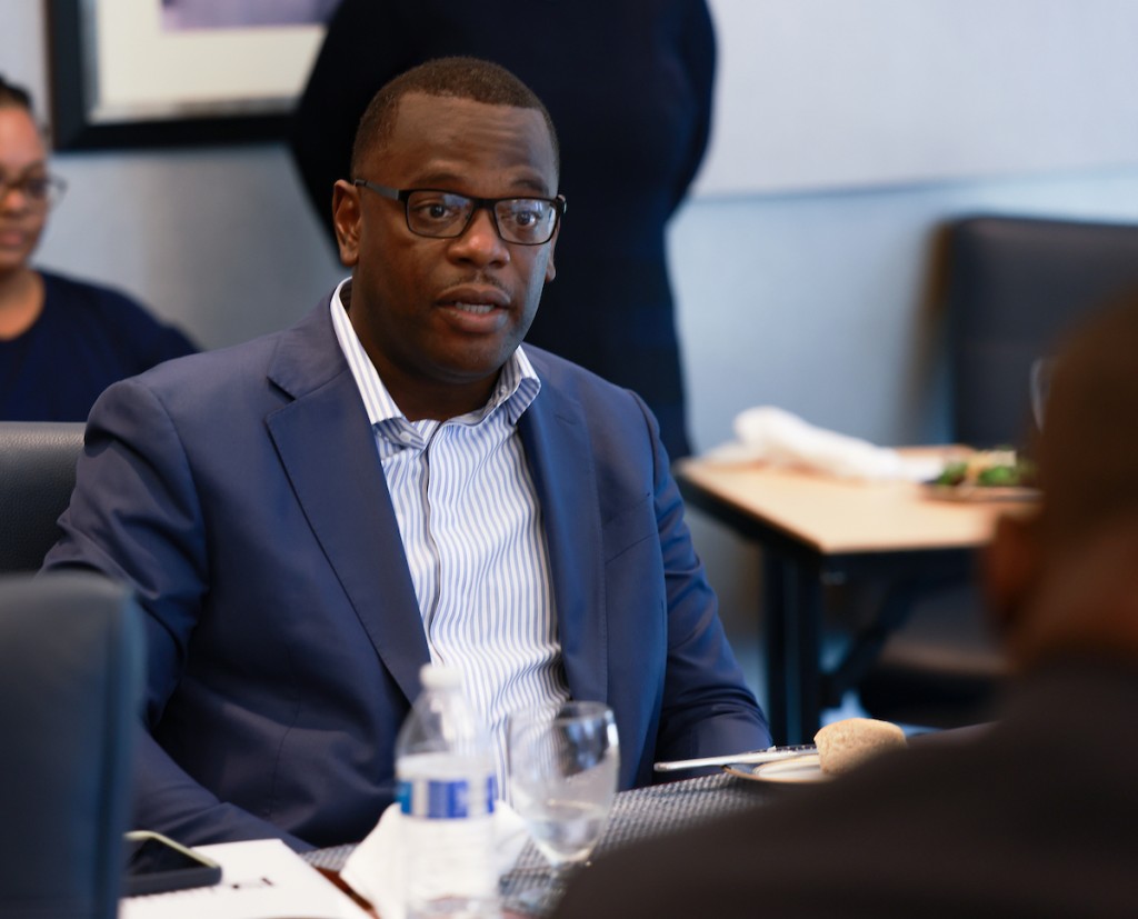 Hudson shared his three main objectives for excellence at JSU: infrastructure, student success and financial sustainability. (Photo by Charles A. Smith/JSU)