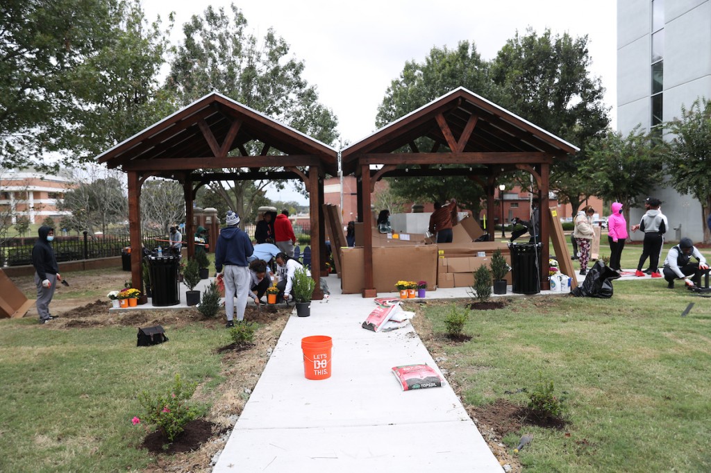 A ribbon-cutting ceremony marked the completion of a project designed to add aesthetics and further sustain improvements throughout campus. (Photos by William H. Kelly III/JSU)