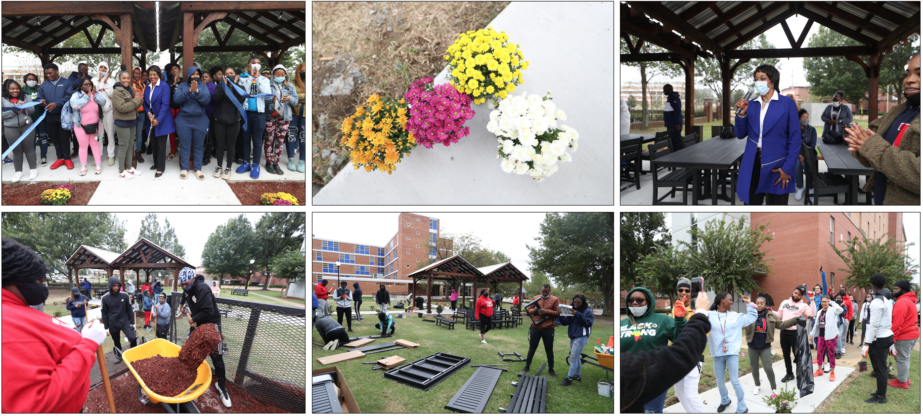 A ribbon-cutting ceremony marked the completion of a project designed to add aesthetics and further sustain improvements throughout campus. (Photos by William H. Kelly III/JSU)