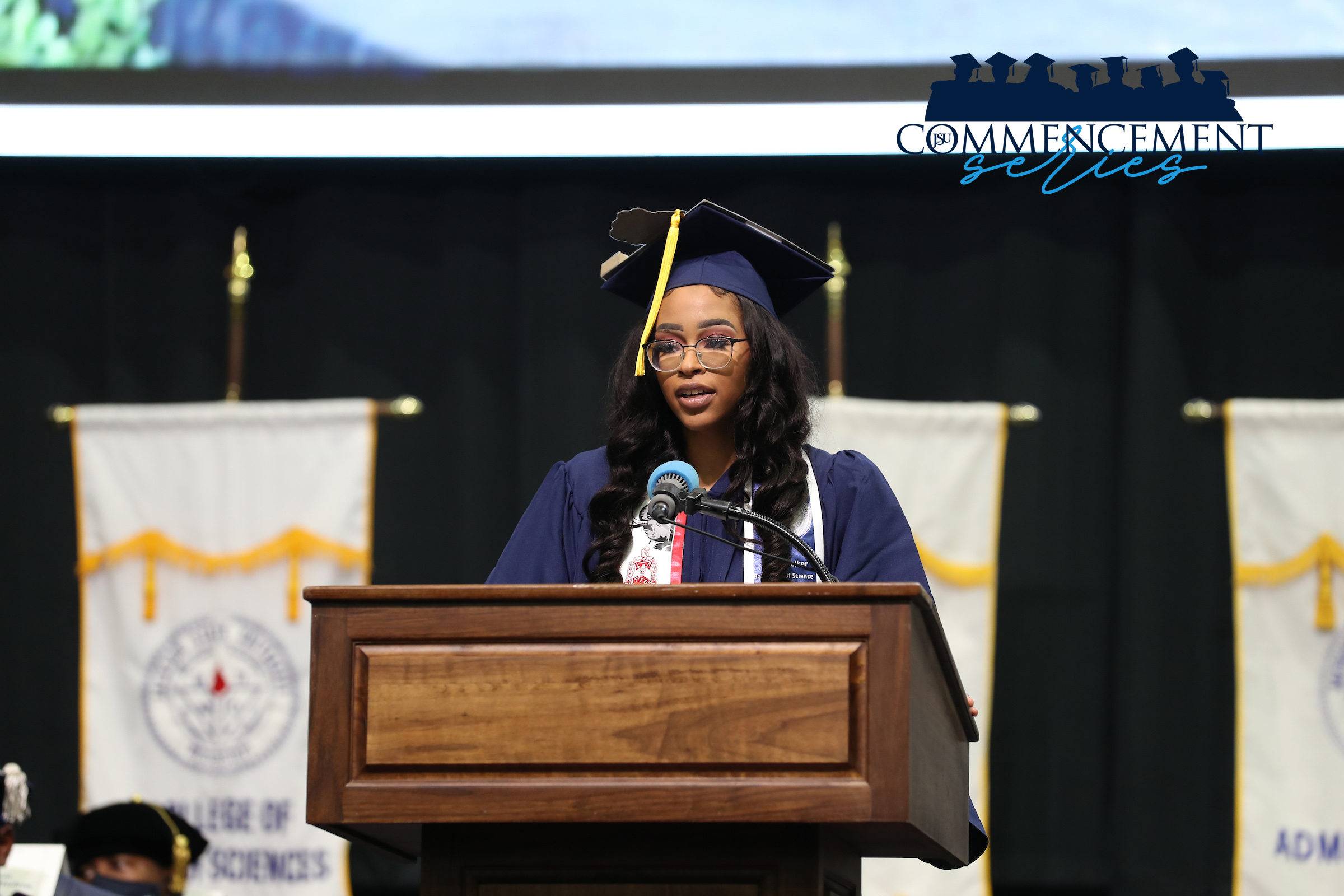 “Receiving my bachelor’s degree from Thee Jackson State University is a huge accomplishment,” said Glasia Walker, a native of Edgard, Louisiana. (Photo by William H. Kelly)