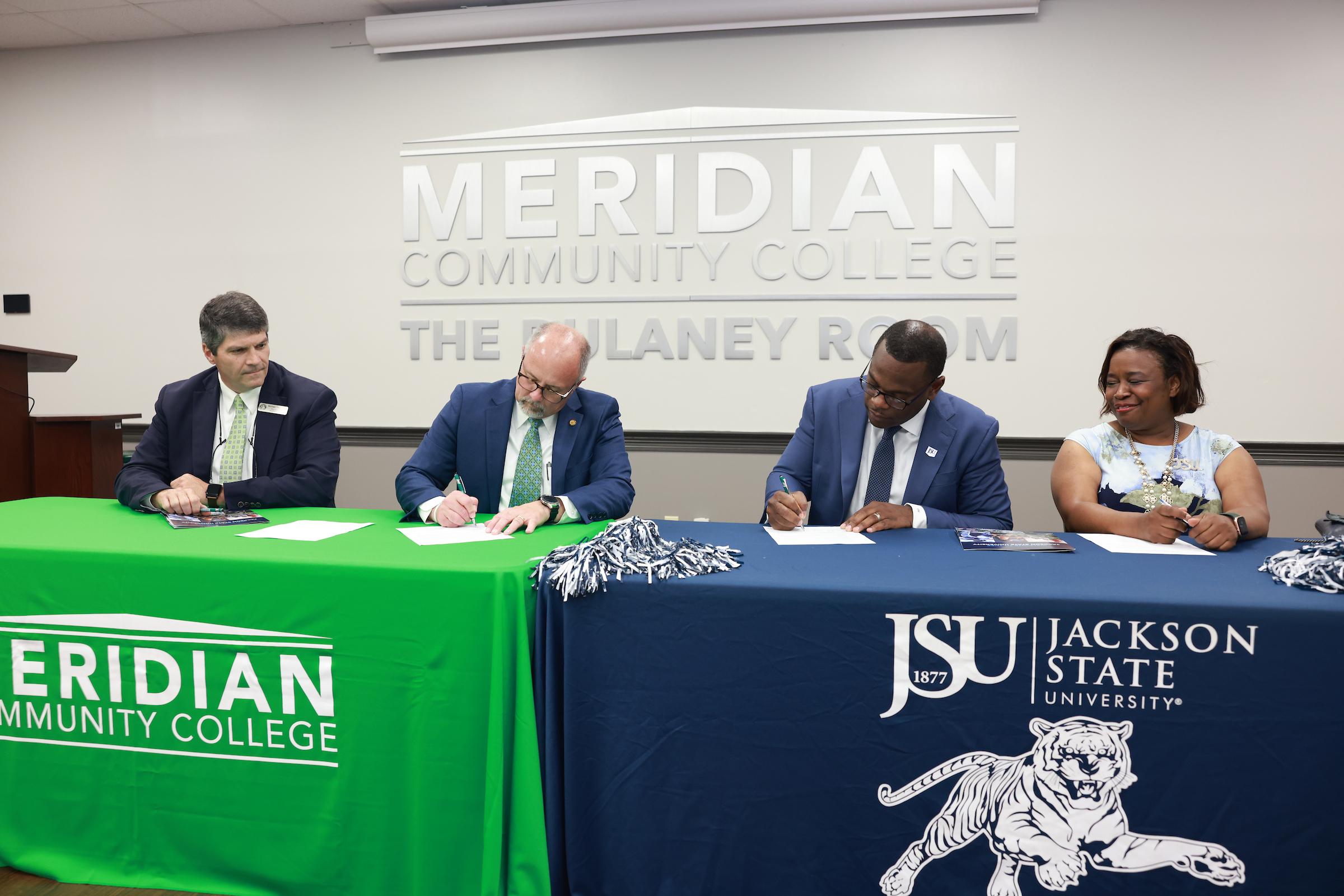 Jackson State University and Meridian Community College join forces to provide MCC students with an ease of transfer to JSU once they complete their associates degree. (William Kelly/JSU)