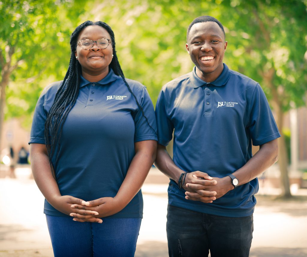 The freshmen duo recently teamed up to win the 2022 Target HBCU Technology Challenge. (Photo Credit: Charles A. Smith/ University Communications)