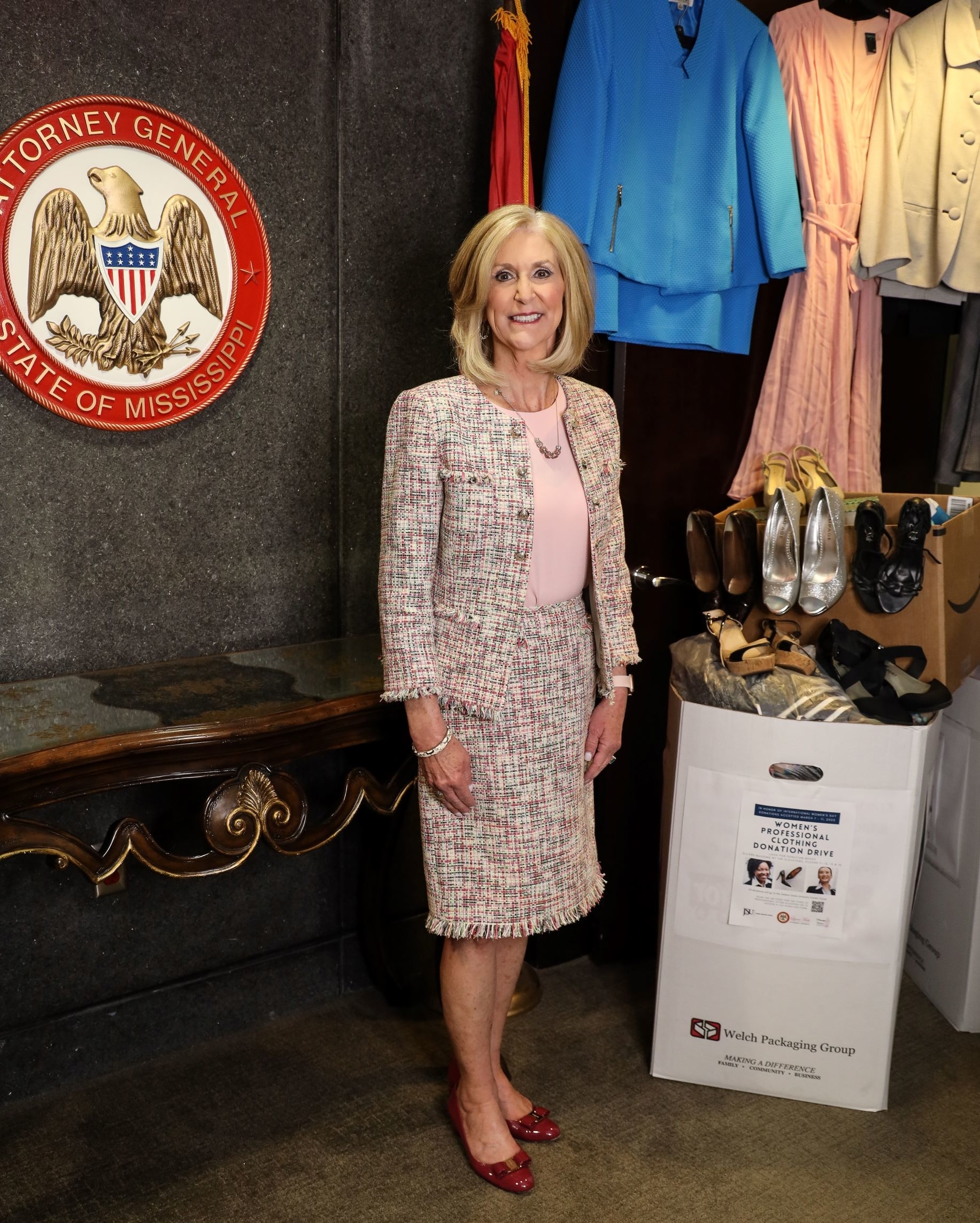 Mississippi Attorney General Lynn Fitch and the Mississippi Women Lawyer's Association held a clothing drive that yielded a large donation to the JSU Tiger Career Closet. (Photo special to JSU)