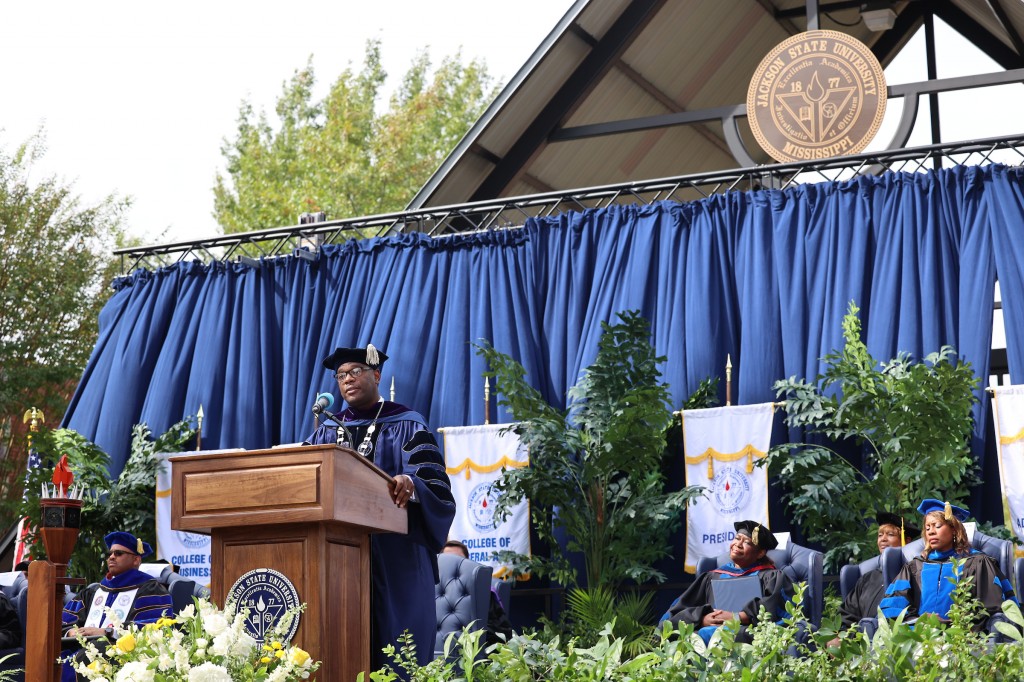 President Thomas Hudson speaks at his investiture ceremony