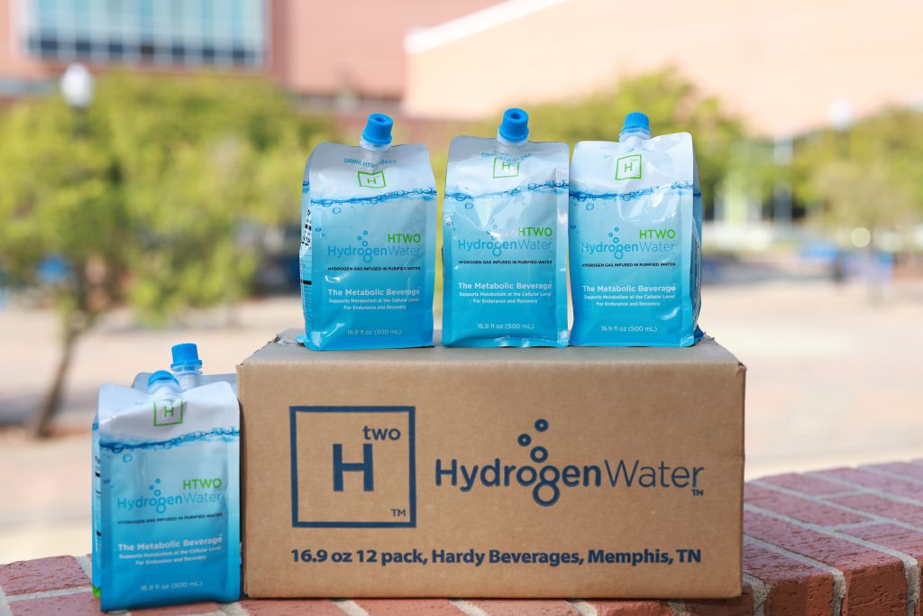 HTWO comes in an eco-friendly aluminum pouch that generates 75 percent less greenhouse gas compared to traditional bottles and cans. (Photo by William H. Kelly III)