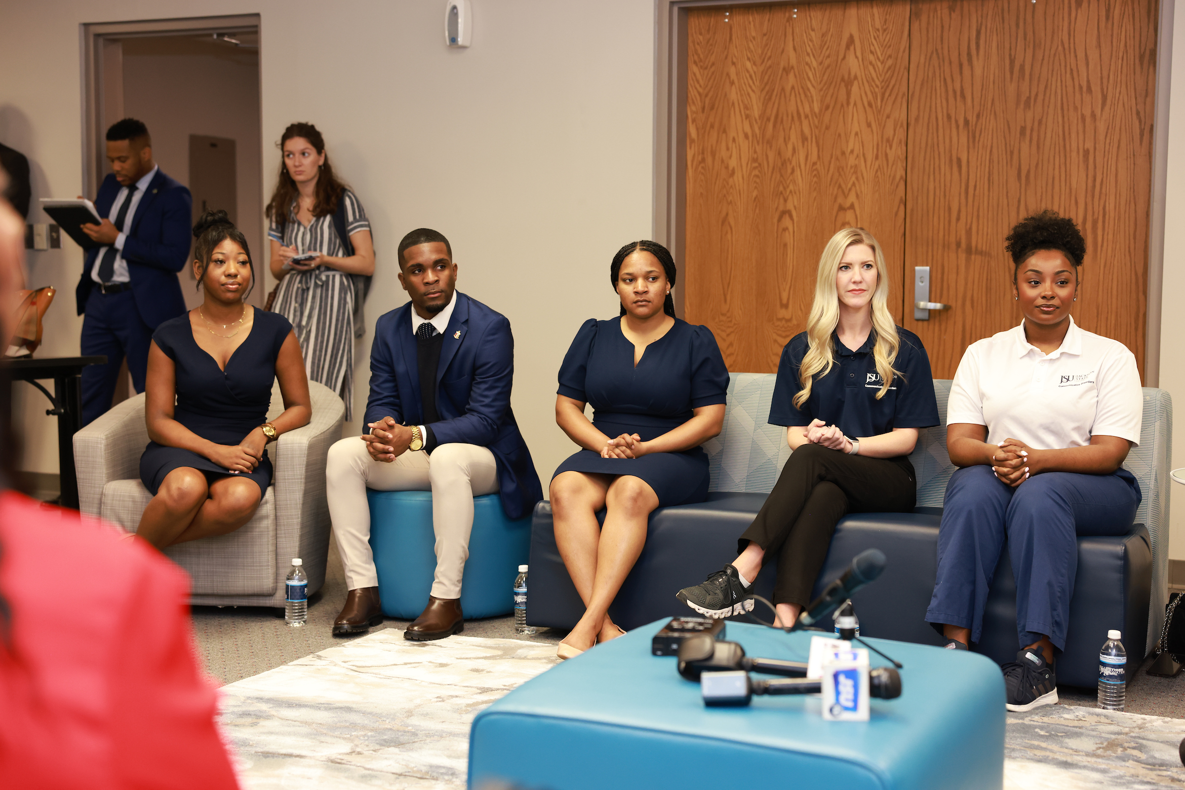 Students listen intently as U.S. Secretary of Education talks about investing in teachers during a roundtable discussion at the HBCU. (Photo by William H. Kelly, III/JSU)