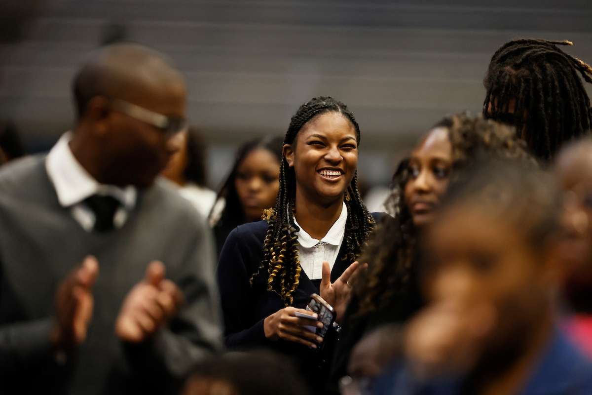 female student smiles 