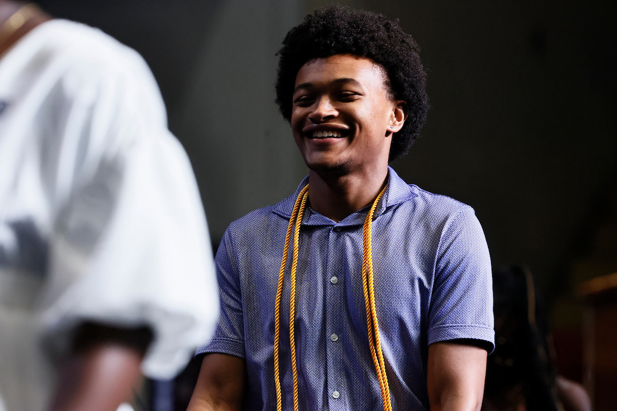 male student smiling