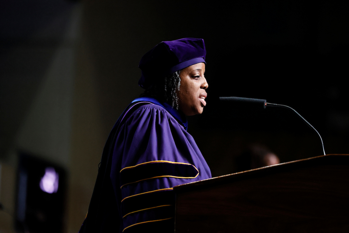 faculty member speaks