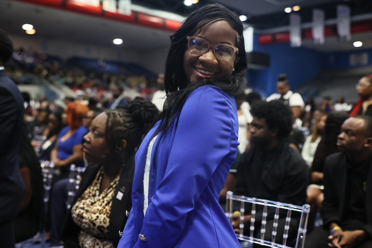 female student smiling
