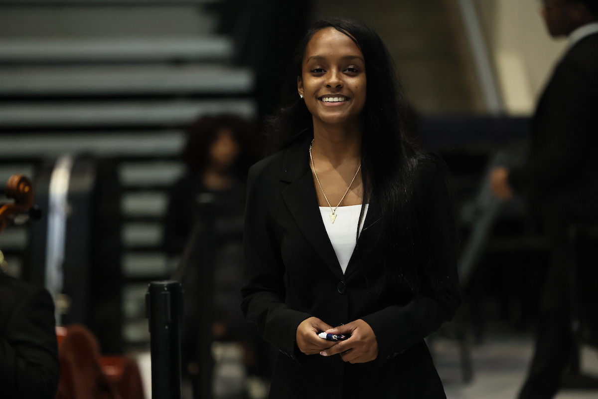 female student smiling