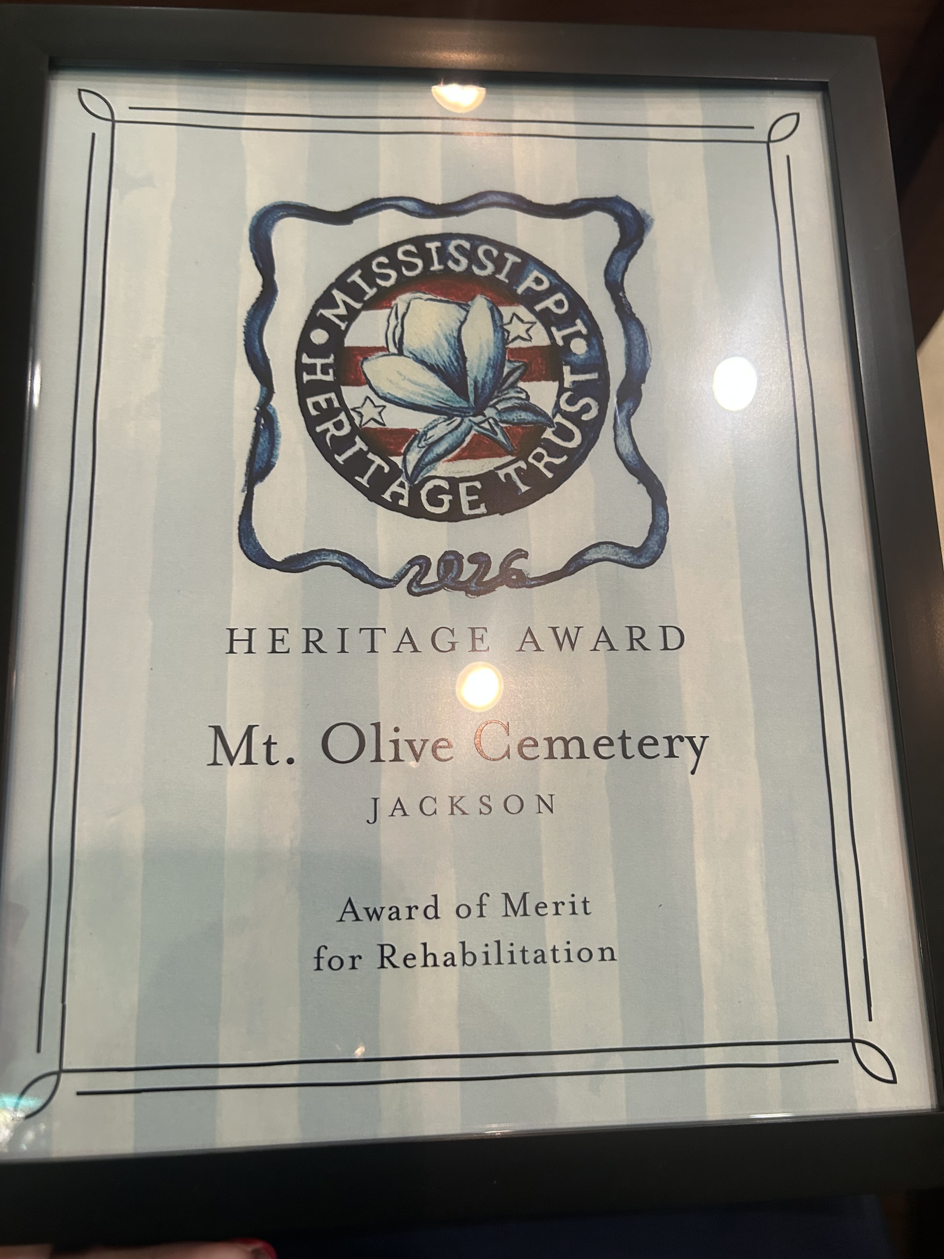 Jackson State University’s Mt. Olive Cemetery Project Wins Prestigious Mississippi Heritage Award